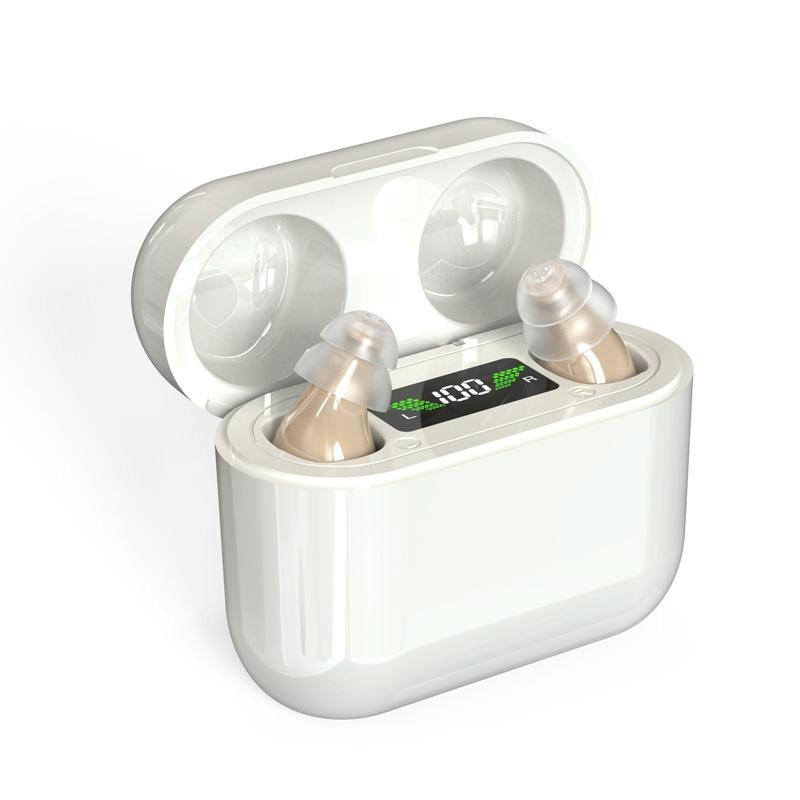 Digital Hearing Aid With Display & Charging - Red Blue