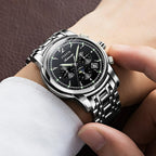 Waterproof Luminous Mechanical Watch for Men - 8750 - Silver Blue