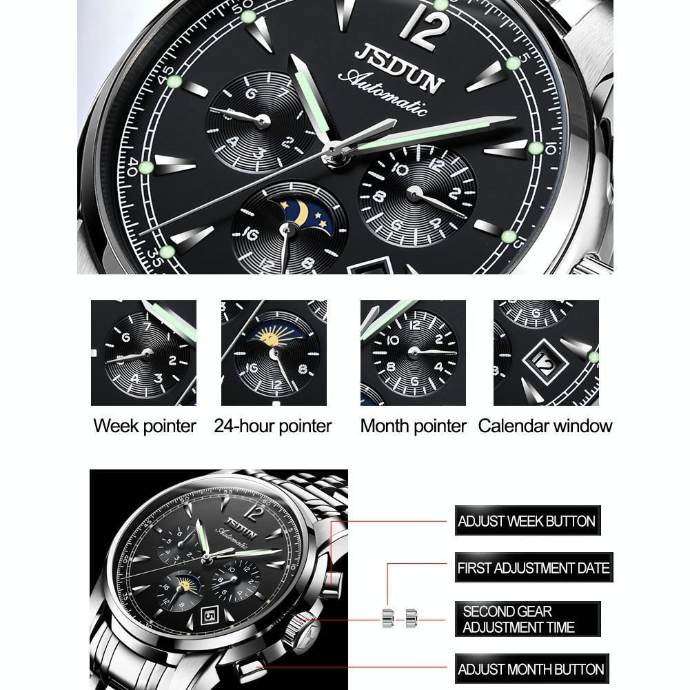 Waterproof Luminous Mechanical Watch for Men - 8750 - Silver Blue