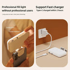 Rechargeable Clip-on Selfie Light with 66 Leds - 3 Modes for Phone Laptop Tablet - Black - White