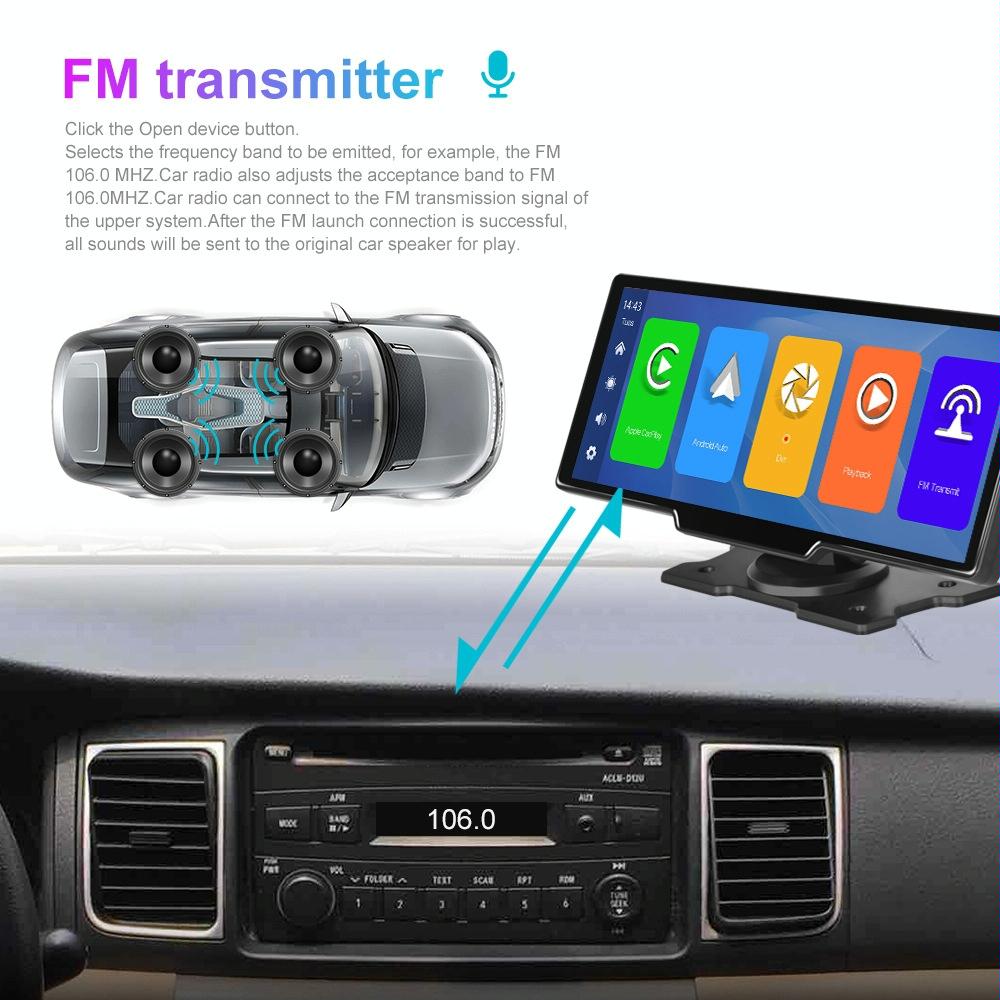 9.3 Hd Wired Smart Player With Wireless Carplay - Split-Screen Display Black