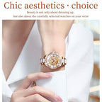 Women Waterproof Mechanical Watch with Ceramic Band - Multifunctional and Elegant