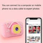 Mini Children Camera with 2.0 Hd Screen - V8 Digital Toy Camera - Pink
