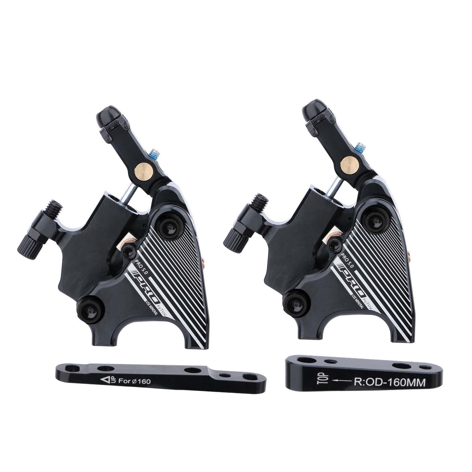 Flat Mount Road Calipers Dual Brakes Pair - Black