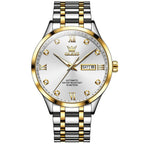 Waterproof Quartz Watch with Diamond Roman Scale for Men - Grey + Silver