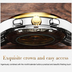 Waterproof Automatic Mechanical Watch for Men with Multi-function Flywheel - Silver Gold Green