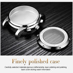 Waterproof Automatic Mechanical Watch for Men with Multi-function Flywheel - Silver Gold Green