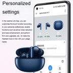 Blue Wireless Active Noise-cancelling Earbuds for Sports