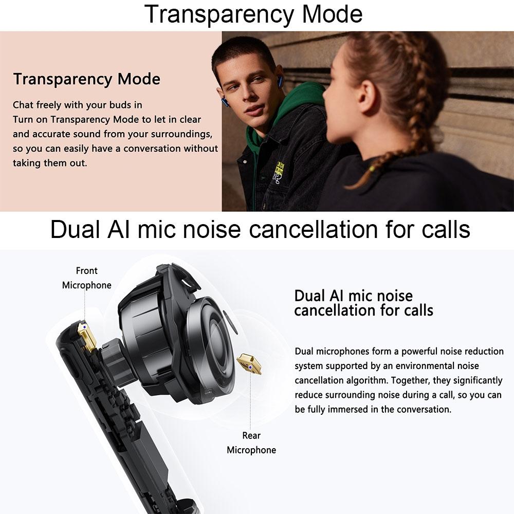 Blue Wireless Active Noise-cancelling Earbuds for Sports