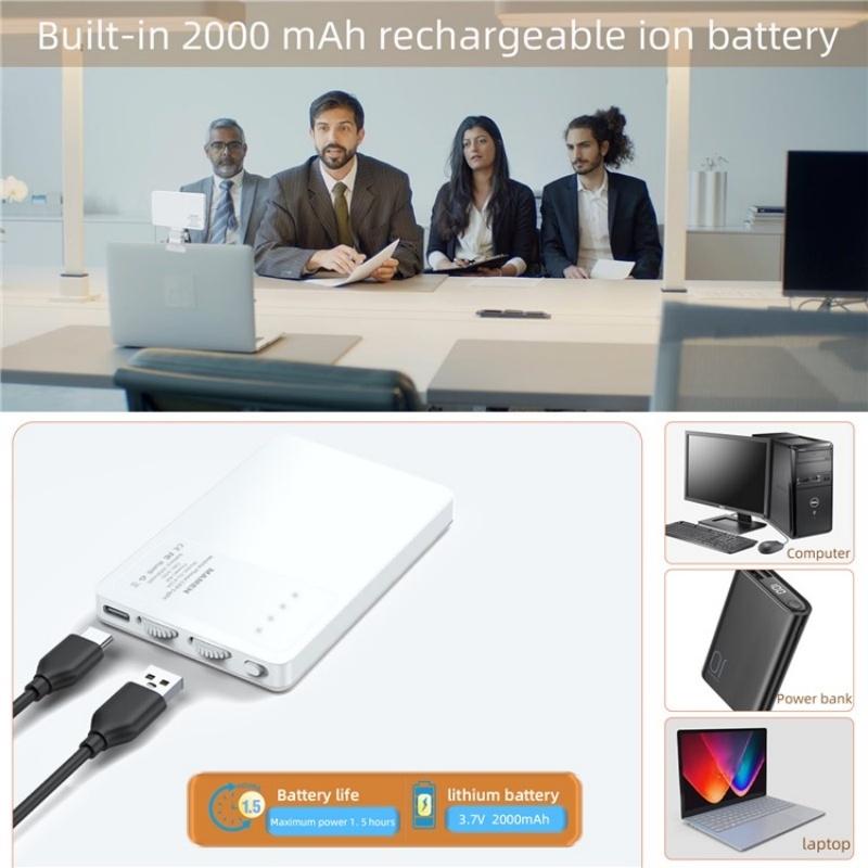 Portable Led Fill Light for Phone Laptop and Video Conferencing - Black