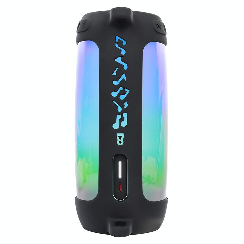 Shockproof Silicone Protective Case for Jbl Pulse4 with Carabiner & Lanyard - Black