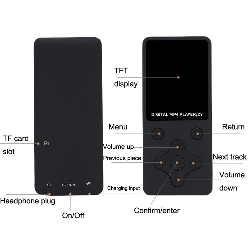 Ultra Thin Lossless Mp4 Player With Hd Video & Sound Quality - White