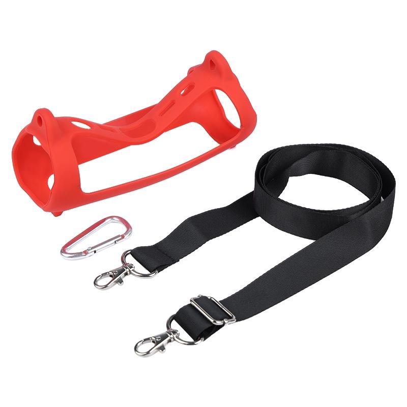 Portable Silicone Case with Shoulder Strap for Jbl Flip 6 Speaker - Black