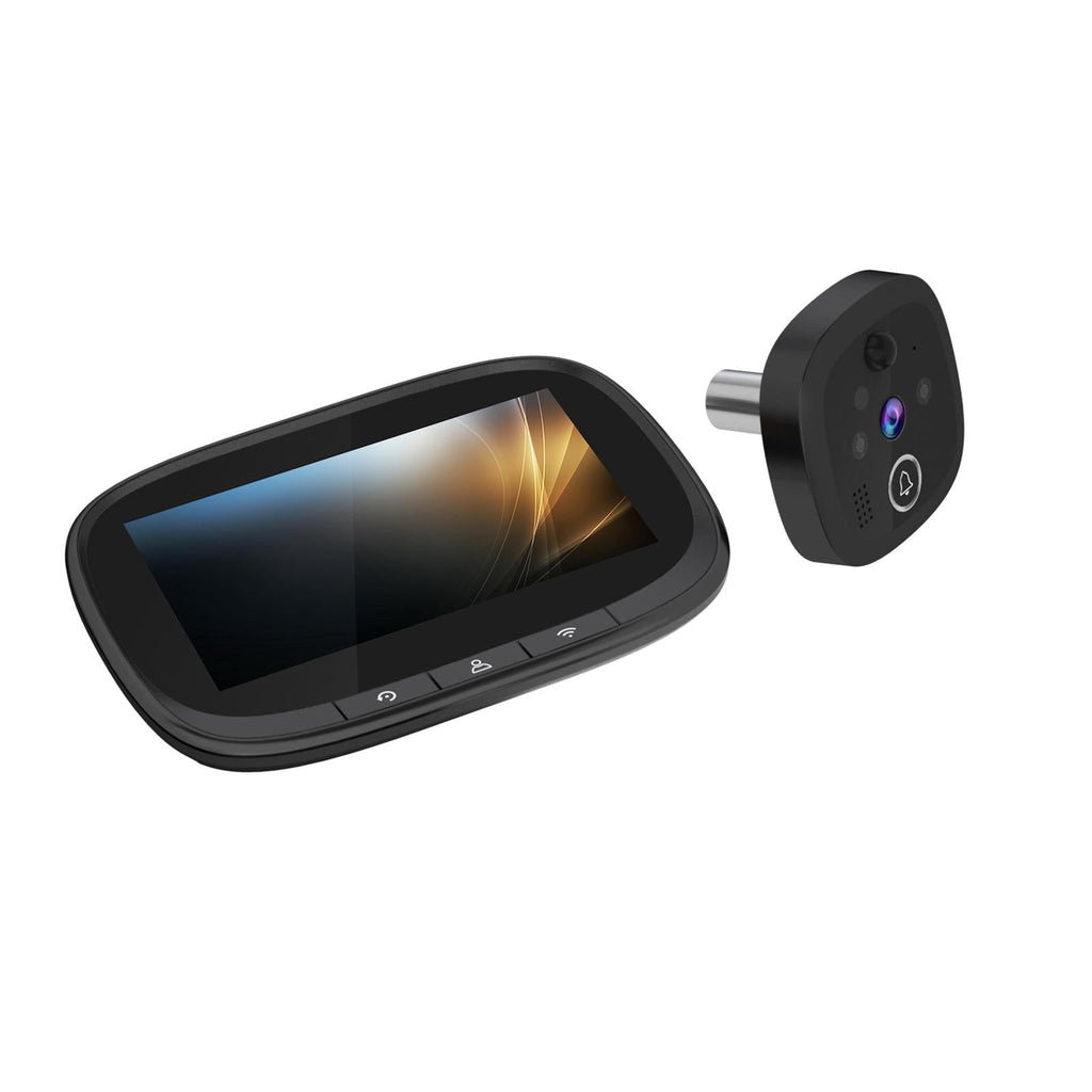 Wireless Video Doorbell With 4.3 Colour Screen And Wifi - Black