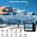 Outdoor Waterproof Dual Screen Wifi Sports Camera with Anti-shake Hd Video
