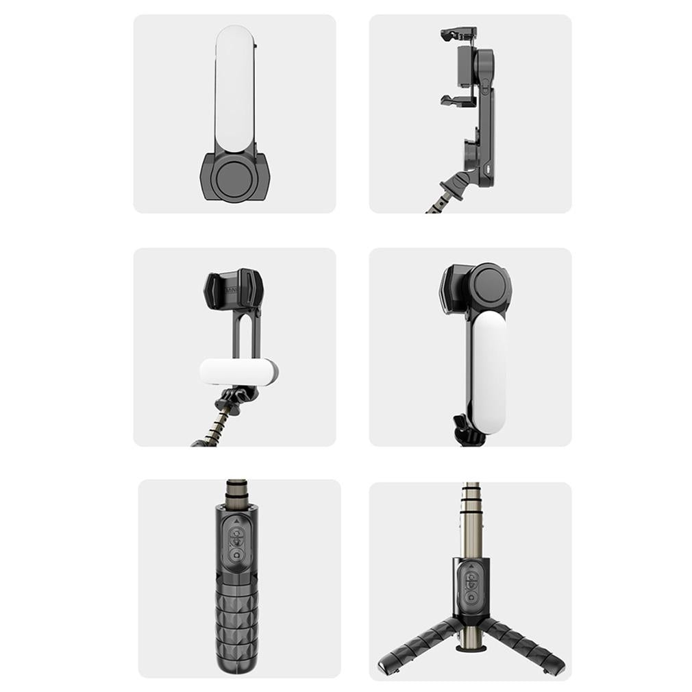 Handheld Stabilizer with Removable Fill Light and App - Black