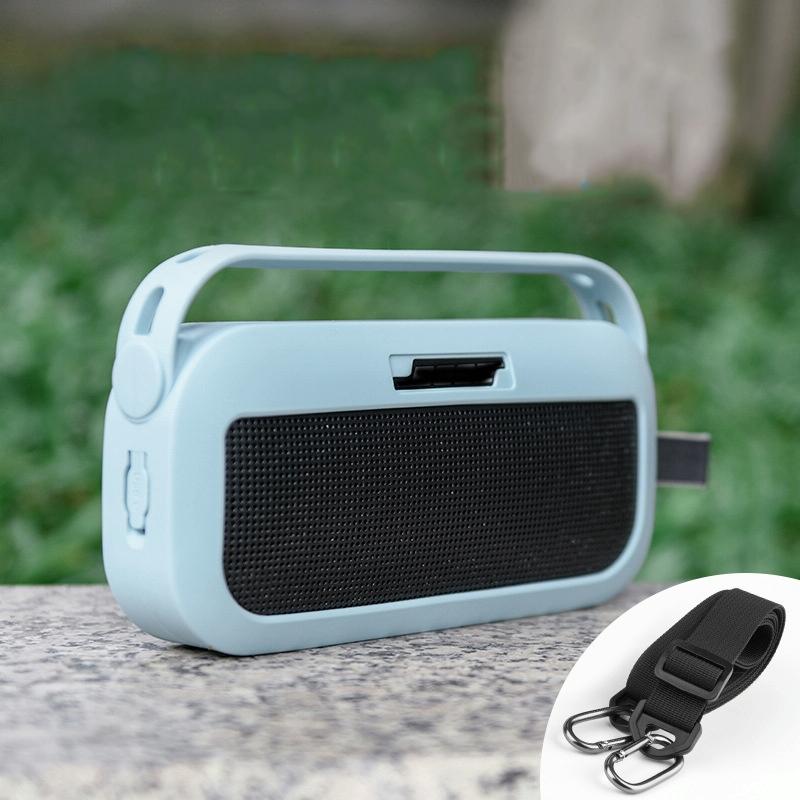 Silicone Protective Case for Bose Soundlink Flex Speaker with Shoulder Strap - Black