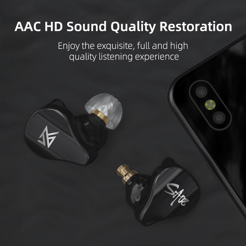 Kz Sa08 Wireless 5ba Bluetooth Tws Earphones - Black