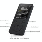 Portable Mp4 Music Player With Fm Radio & Recording Black - Black No Memory