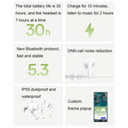 Wireless Active Noise-cancelling Earbuds for Sports and Music - White