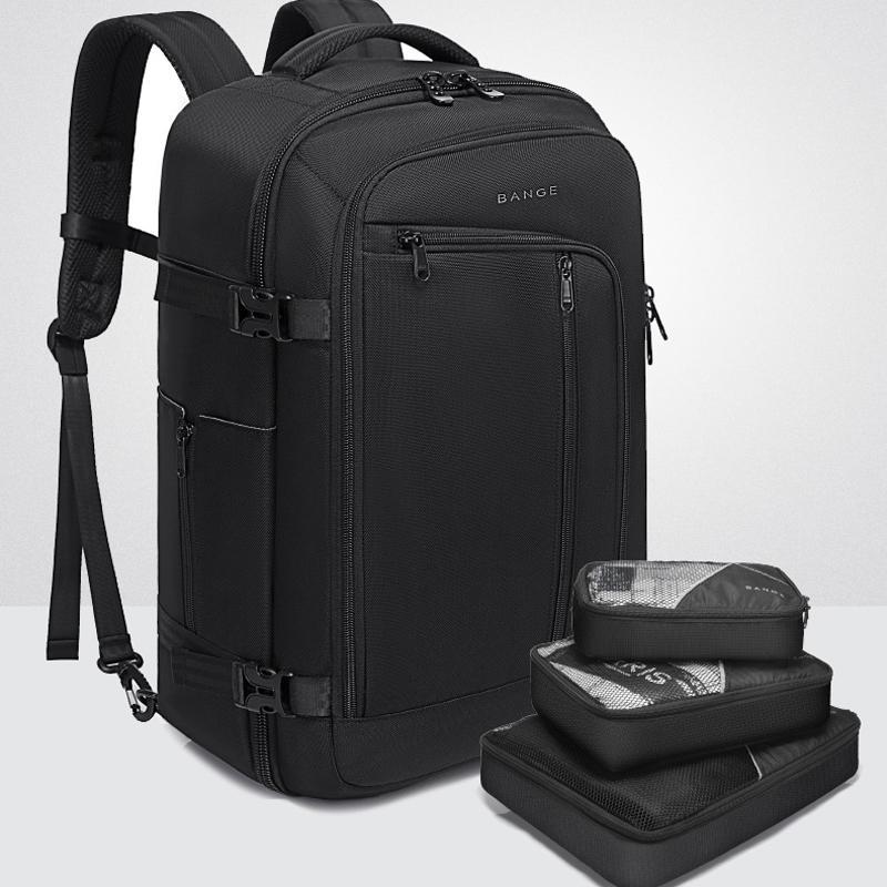 Large Capacity Men Backpack With Shoulder Strap Black