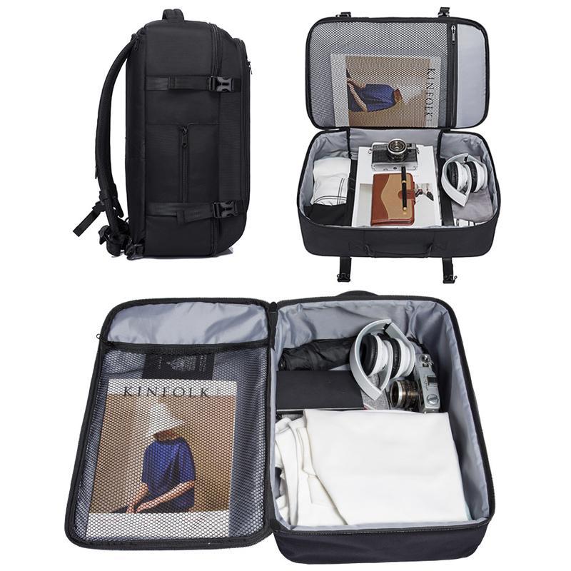 Large Capacity Men Backpack With Shoulder Strap Black