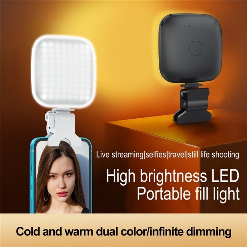 Portable Mini Clip-on Led Fill Light for Video Conferencing and Live Streaming - Black