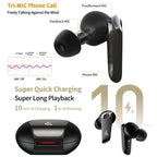 Shadow Black Wireless Bluetooth Earphones - Waterproof and Dustproof