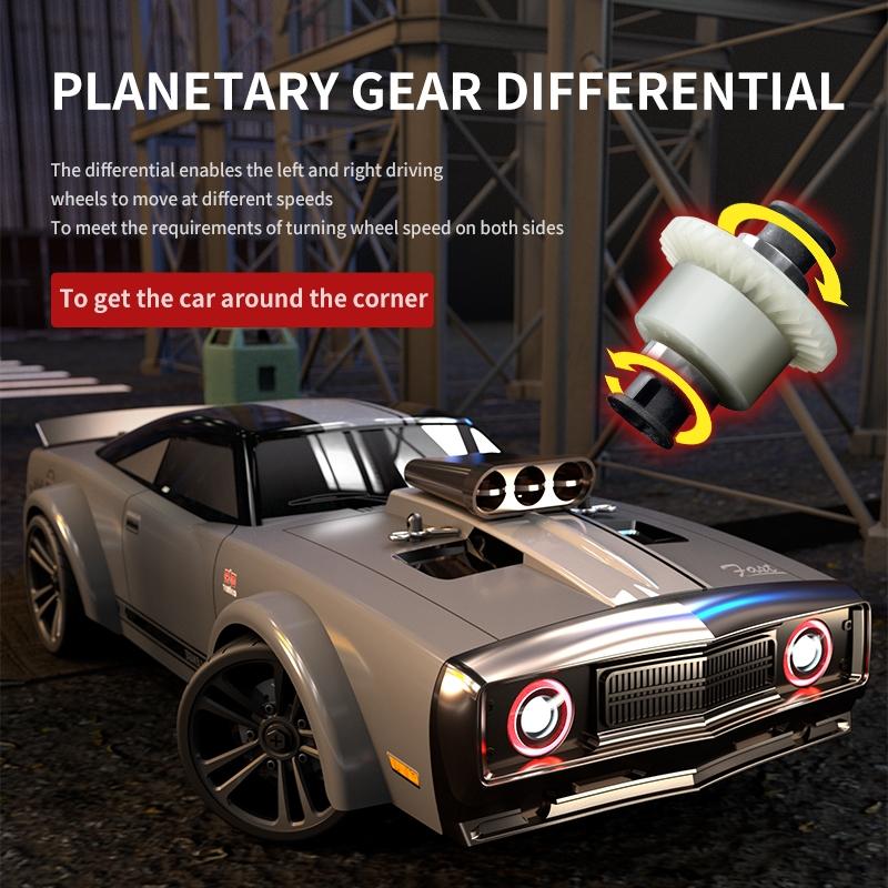 High Speed Electric Drift Rc Car - 4wd Muscle - Grey