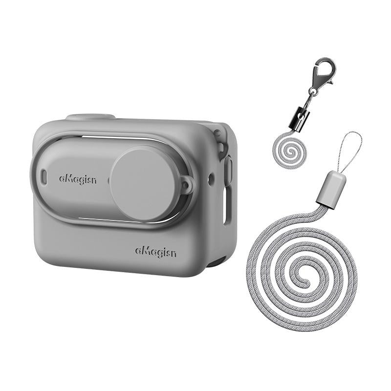 Amagisn Silicone Body Cover for Insta360 Go 3 with Lanyard - Black