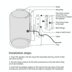 Hidden Wall Mount Bluetooth Speaker Bracket - Wireless - Black