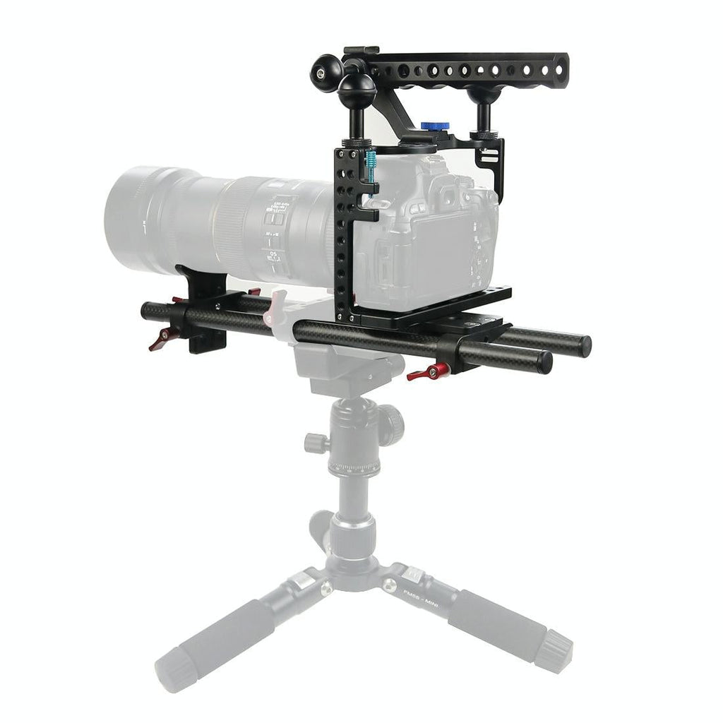 Video Cage Stabilizer With Metal Handle Black for Panasonic Lumix Gh3 / Gh4