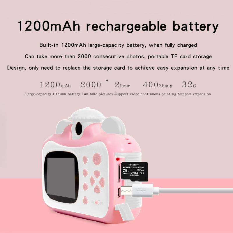 Smart Digital Kids Camera - Photo & Video - no Memory Card - Pink + White