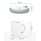 Smart 3-in-1 Robot Vacuum with Wet / Dry Mopping - Rechargeable & Auto Cleaning - Black - White