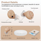 Digital In Ear Tws Hearing Aid Rechargeable & Invisible - Skin Colour
