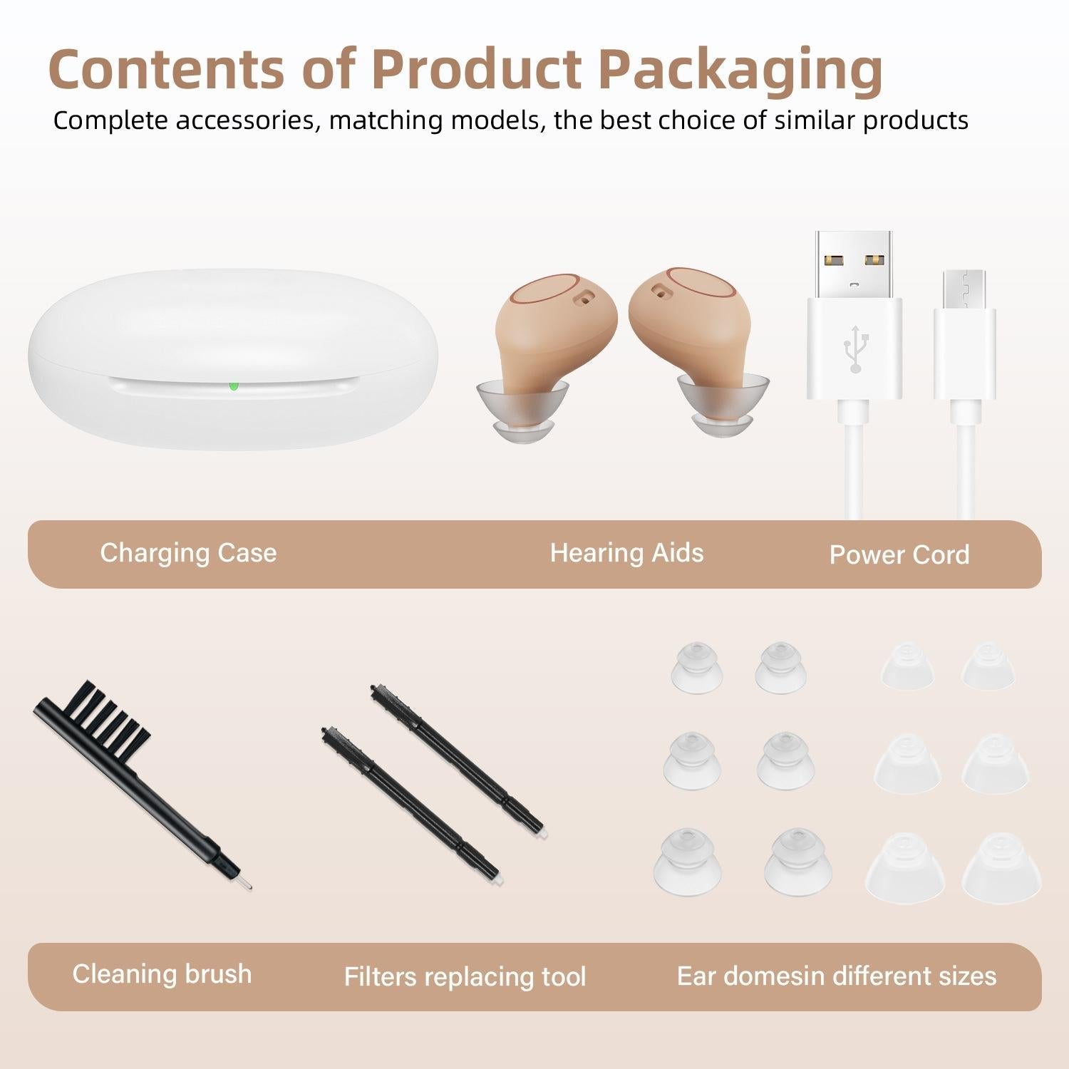 Digital In Ear Tws Hearing Aid Rechargeable & Invisible - Skin Colour