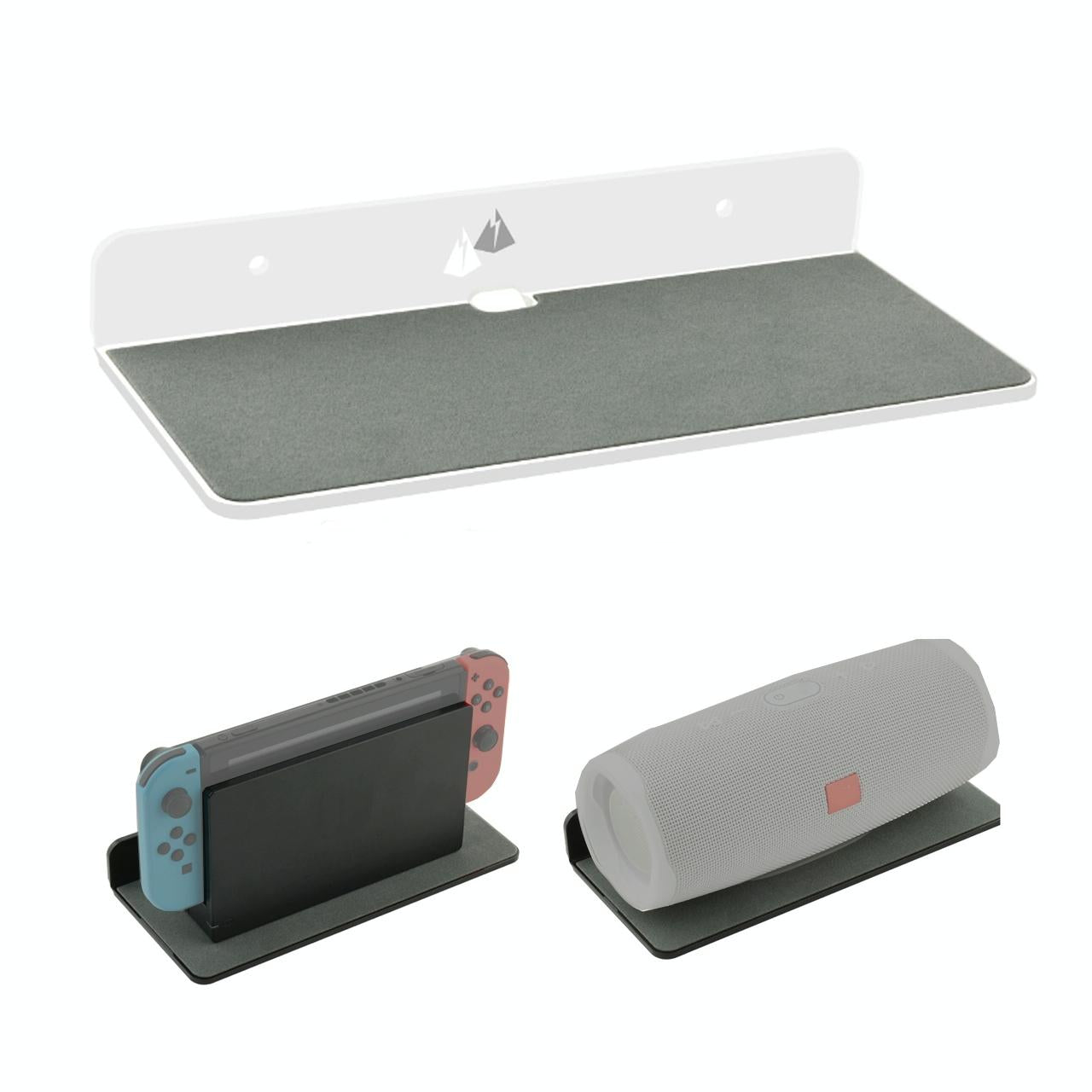Bluetooth Speaker Wall Storage Bracket - Home Living Room Organizer - White