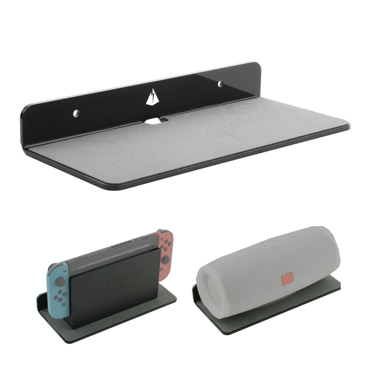 Bluetooth Speaker Wall Storage Bracket - Home Living Room Organizer - White