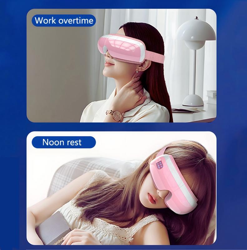 Adjustable Eye Massager With Hot Compress Black - Black