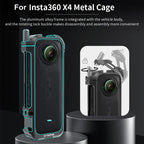 Metal Rabbit Cage & Lens Cover Set for Insta360 X4 - Black