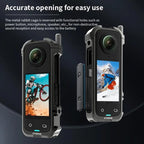 Metal Rabbit Cage & Lens Cover Set for Insta360 X4 - Black