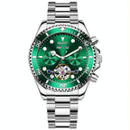 Waterproof Mechanical Watch for Men - Multifunctional - Green