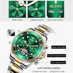 Waterproof Mechanical Watch for Men - Multifunctional - Green