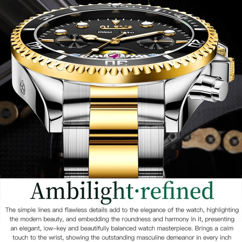Waterproof Mechanical Watch for Men - Multifunctional - Green
