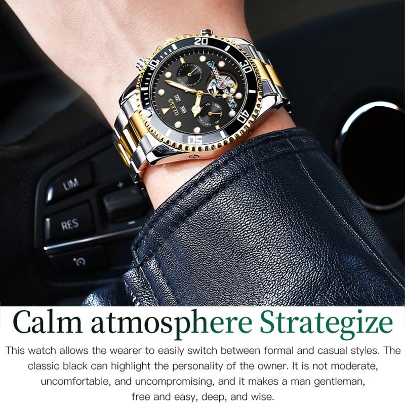 Waterproof Mechanical Watch for Men - Multifunctional - Green