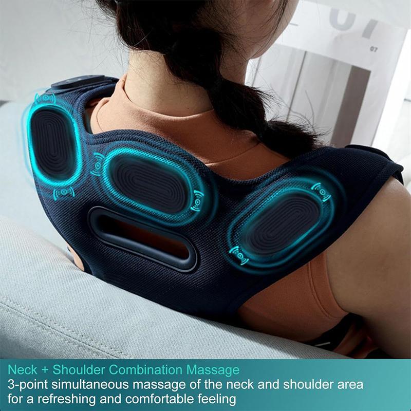 Electric Shoulder Neck Massage Belt Back Correction Belt Navy Blue