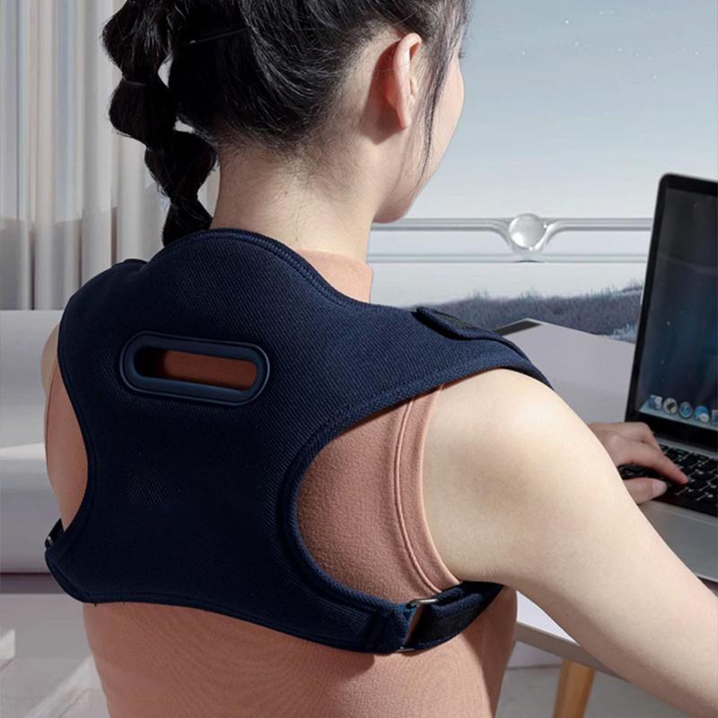 Electric Shoulder Neck Massage Belt Back Correction Belt Navy Blue