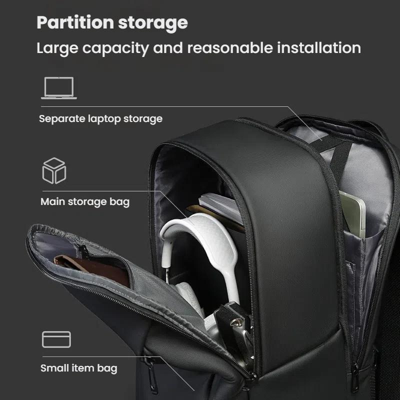 Large Capacity Lightweight Business Backpack For Men - Black