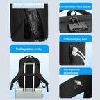 Water Resistant Anti Theft Laptop Backpack With Usb Port - Black