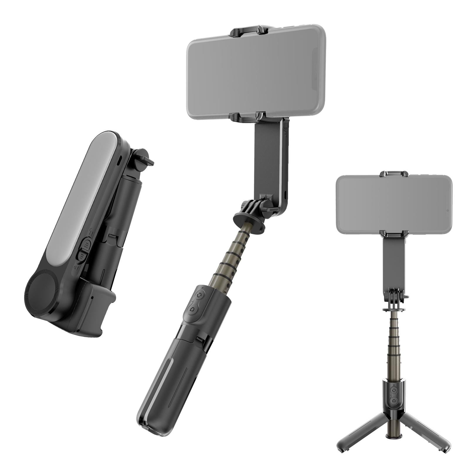 Mini Folding Gimbal Stabilizer with Tripod - Black